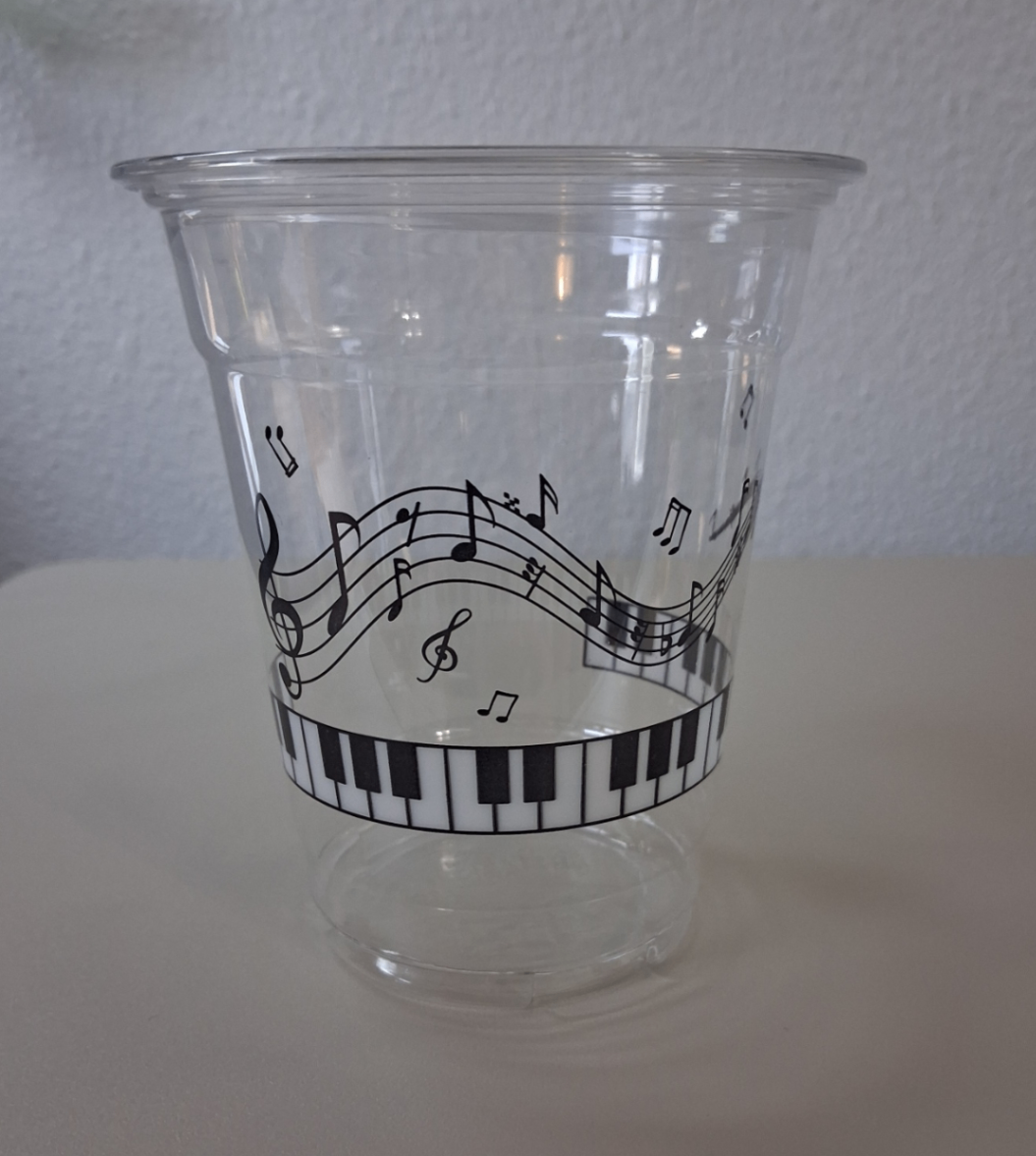 16 oz Clear Music Theme Cup